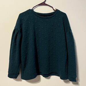 Anthropologie W5 Teal Dot Sweatshirt - size Large